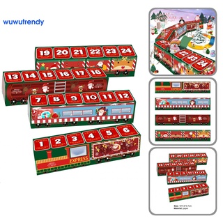 Wuwutrendy papel navidad caja sorpresa 24 días tren caja sorpresa llamativo para el hogar