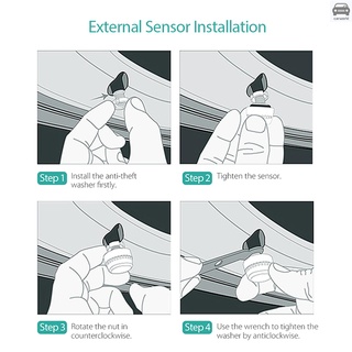 Tpms sistema de monitoreo de presión de neumáticos inalámbrico en tiempo Real pantalla LCD 4 sensores externos función de alarma (4)