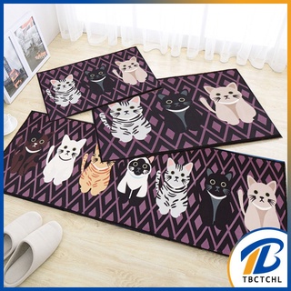 1pc de dibujos animados gato impreso 3D antideslizante alfombra de cocina a prueba de agua terciopelo Kitechen alfombra de piso alfombras de cocina (1)