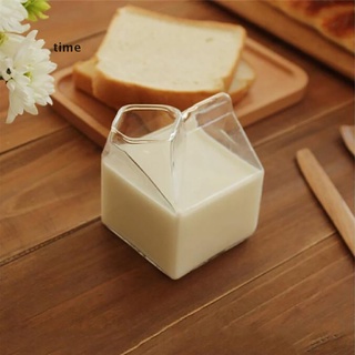 time 1pc 300ml media pinta de leche de cartón estilo creativo mini jarra cremosa de vidrio taza de leche. (1)