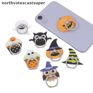 Northvotescastsuper Halloween búho fantasma anillo de dedo teléfono móvil soporte de 360 grados anillo de teléfono soporte NVCS