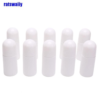 Ratas 10pcs 50ML plástico blanco rollo en botellas para aceites esenciales reutilizables a prueba de fugas