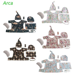 arca 7 unids/set recién nacido foto props floral arco bebé fotografía traje kits envolturas top nudo sombrero diadema posando almohada