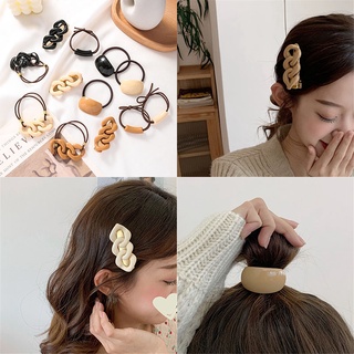 Cuerda para el cabello para las mujeres coreana moda leche té Color cadena forma Clip pelo accesorios