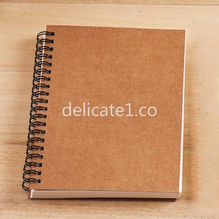 Retro Plain Color Simple Cowhide Coil Sketch Book Graffiti Blank Notebook (6)