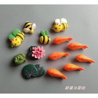 envío gratis personalidad creativo estilo chino refrigerador imanes lindo de dibujos animados 3d tridimensional pescado animal imán adornos