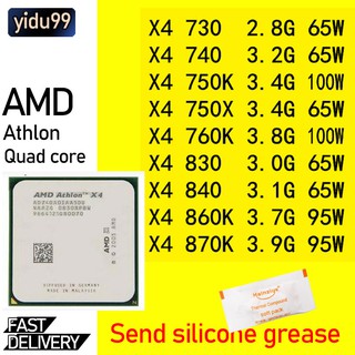 Procesadores de CPU amd Athlon II X4 730 740 750X 760K 830 840X 860K 870K FM2 FM2+ quad-core por yidu99 (1)