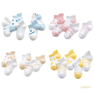 lody 5 pares/set de calcetines de algodón para niños pequeños/niños/niñas antideslizantes/calcetines cómodos transpirables