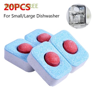 MAKECAREE 20pcs Multiple Effect Dishwasher Detergent Kitchen Dish Tabs Rinse Block Household Stain Remover Oil Cleaning Powerball Concentrated Dishwashing Tablets