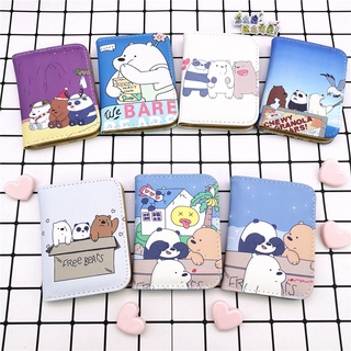 Alta calidad ~ Mini cartera de dibujos animados delgado pequeña cartera chica estudiante lindo dos veces fuera de nuestro oso desnudo cachorros Snap cartera (3)