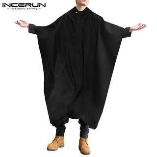 Xman hombres moda de invierno murciélago manga larga capa de Color sólido capa abrigos