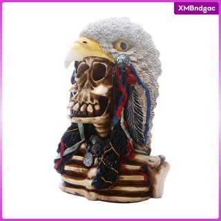 estatua de cráneo humano dcor casa, resina artesanía esqueleto cabeza figura escultura halloween decoración del hogar accesorios