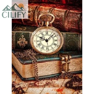 Cilify 5D DIY broca redonda completa diamante pintura libro y reloj Kit de diamantes de imitación DIY