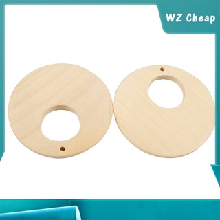 Wz 50 pz Etiquetas De madera en blanco con colgantes De madera redondas