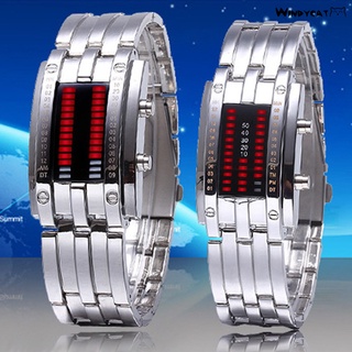 WN reloj de pulsera con correa fecha Digital acero tungsteno moda reloj luminoso para pareja