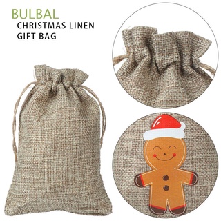 bulbal chocolate bolsa de regalo para regalos de navidad bolsa de embalaje impresión fiesta caramelo decorar lino