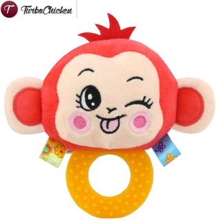 Bebé juguetes de peluche de dibujos animados animales campana de mano con mordedor juguetes de educación temprana para bebés (6)