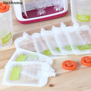[linshnmu] 10 bolsas resellables frescas exprimidas bebé destete de alimentos puré reutilizable exprimir [caliente] (1)
