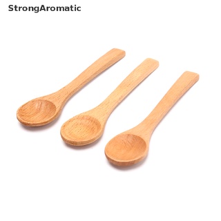 Stro 1X cuchara redonda de madera de bambú sopa de té café sal cuchara utensilios de cocina cubiertos mi