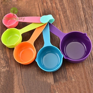 5 piezas de plástico colorido cuchara medidora de azúcar pastel de hornear utensilios de cocina