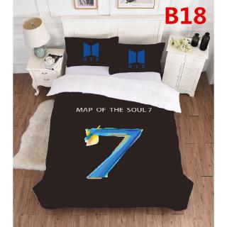Funda para edredón con funda de almohada juego de ropa de cama KPoP BTS LOVE YOURSELF WINGS álbum mapa del alma 7 funda de edredón (3)
