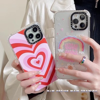 Moda Arco Iris Rosa Amor Transparente Casetify Teléfono Caso Para iPhone 13 12 11 Pro MAX IX XS XR 6 6s i7 i8 Plus Casos A Prueba De Golpes Completas Cubiertas Suaves (1)