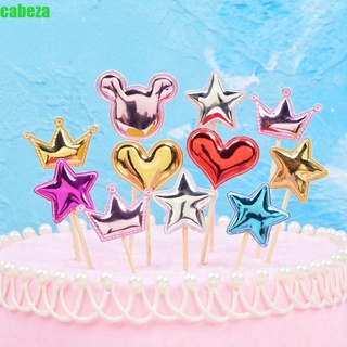 Cabeza Heart Cake banderas Baby Shower postre Cake Topper corona boda Cupcake cumpleaños hornear niños fiesta suministros/Multicolor