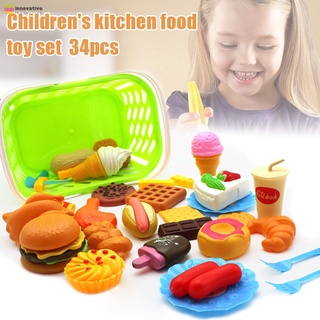 [INA] 34 PCS Fun Play Food Set for Children Kitchen Cooking Kids Toy Lot Play House