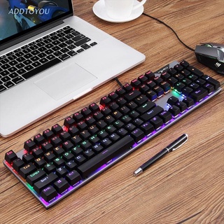 Combo de teclado y ratón para juegos, multicolor, mecánico, RGB, con cable USB