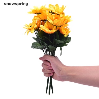 snowspring 1pc 1 manojo 7 cabezas girasol seda ramo de flores artificiales para decoración del hogar co