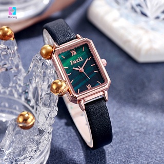 relojes cuadrados retro a la moda para las mujeres de piedra verde reloj cuadrado señoras oro relojes de cuarzo