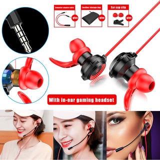 Earphones In-ear Stereo 3.5mm Plug Portable for Gaming Mobile Phone Tablet Laptop