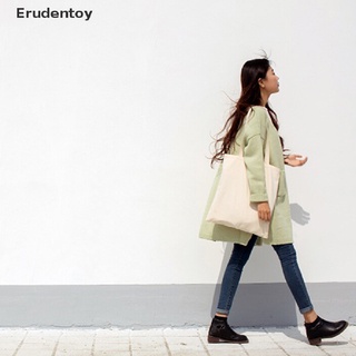 erudentoy portátil estilo simple blanco/negro compras bolsa de algodón bolsa de lona bolso para mujer *venta caliente