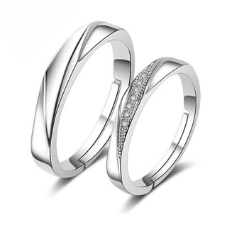 Anillo de pareja un par de anillos románticos simples par para pareja anillo de boda abierto anillo de diamantes de boca abierta accesorios de joyería HFDO