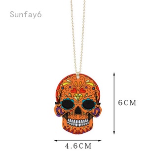 Sunfay6 collar de calavera con colgante de hip hop con personalidad acrílica para parejas regalo de halloween