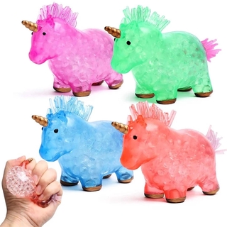 Perlas de agua de Gel unicornio Squishy bolas de estrés juguetes antiestrés y ansiedad para niñas niños fiesta suministros de juguete regalo