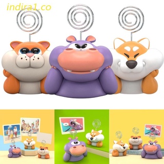 indira1 Cute Cartoon Animals Clip Card Note Holder Desktop Message Folder Photo Clips Table Numbers Clamp Ornament Crafts for Wedding Party