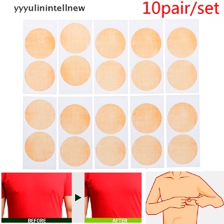 [yyyyulinintellnew] 10 pares de desechables hombres adhesivos para pezón de senos, pegatinas, sujetador, almohadilla caliente