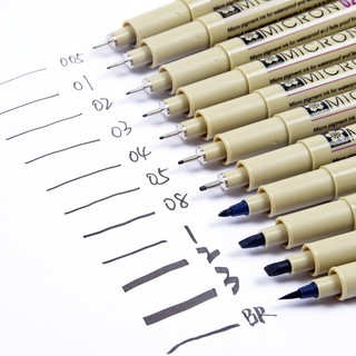 Sakura Pigma Micron Pen Neelde-Pincel Suave Para Dibujar (003 , 005 , 01 , 02 , 03 , 04 , 05 , 08 , 1.0 , 2,0 , 3.0 , Rotuladores De Arte)