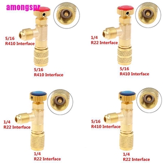 amongspr válvula de seguridad líquida para reparación de aire acondicionado r410a r22 1/4" 5/16" (1)