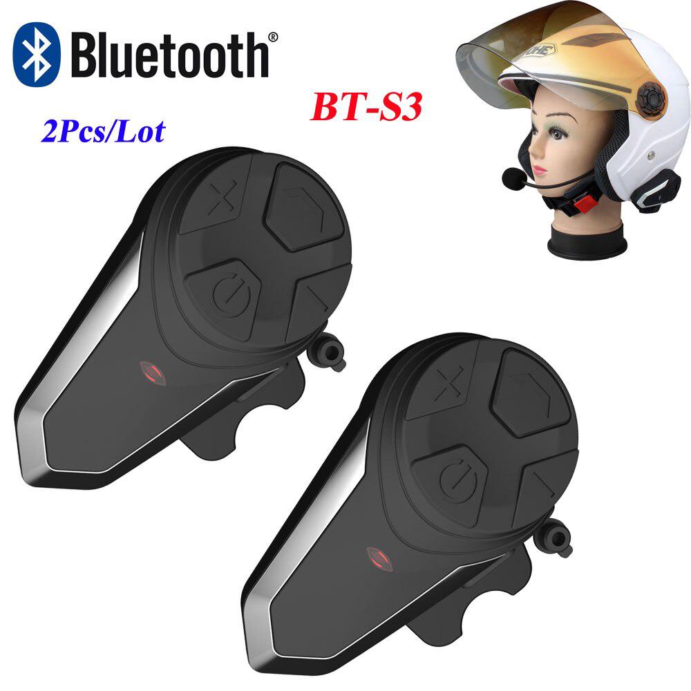 casco de motocicleta impermeable intercomunicador bt-s3 moto bluetooth interphone auriculares con casco fm interfono intercomunicador