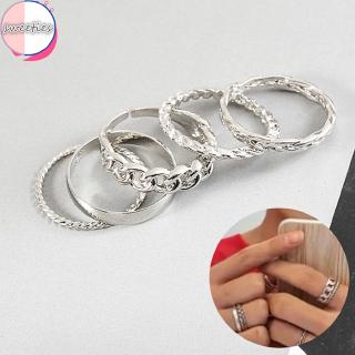 set de anillos de plata Punk Kim Tae Hyung Punk set de anillos de joyería 5 pzas