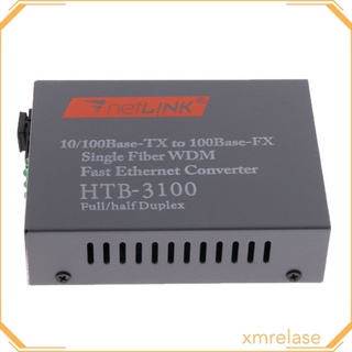 2x HTB-3100AB 100M 25KM Convertidor de medios de fibra ptica simplex a