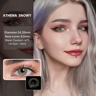 UYAAI lentes de contacto naturales lentes de contacto de Color para ojos 2pcs (1 par) uso anual serie Athena series Snowy (1)