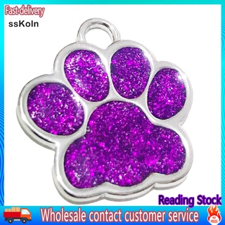 Ssk_ anillo de llavero de aleación de Zinc para perro con purpurina/garra de pata/colgante colgante para bolsa de coche (1)