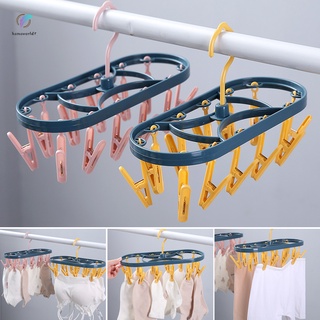 colgador de ropa plegable para secar ropa con 12clothespins para balcón