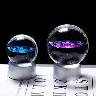 bola de cristal 3d sistema solar el vidrio con base led decoración s