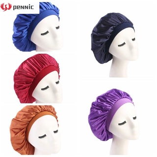 PENNIC Adjustable Chemo Cap Head Cover Bonnet Headwrap Stretch Hat Wide Band Elastic Night Sleep Hair Loss Satin /Multicolor