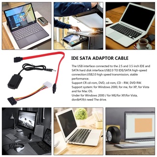 Cable convertidor adaptador ae SATA/PATA/IDE a USB 2.0 para disco duro 2.5/3.5