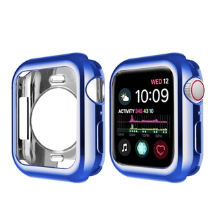 Adecuado para Apple Watch Cover 38 mm 42 mm 40 mm 44 mm marco protector galvanoplastia reflectante funda protectora de TPU suave (5)